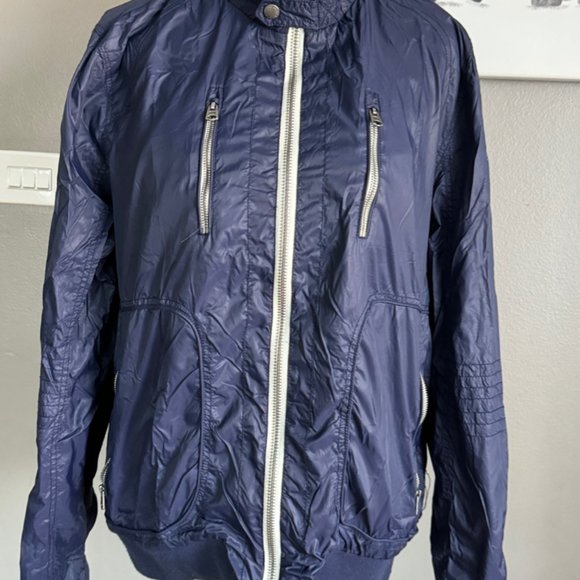 Buffalo David Bitton Light Weight Bomber Full Zip Navy Jacket Size L - Picture 3 of 7